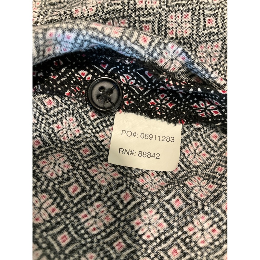 Catherines Tunic Blouse Black Red Popover Boho‎ Peasant Block Print Career 3XL - Picture 5 of 5
